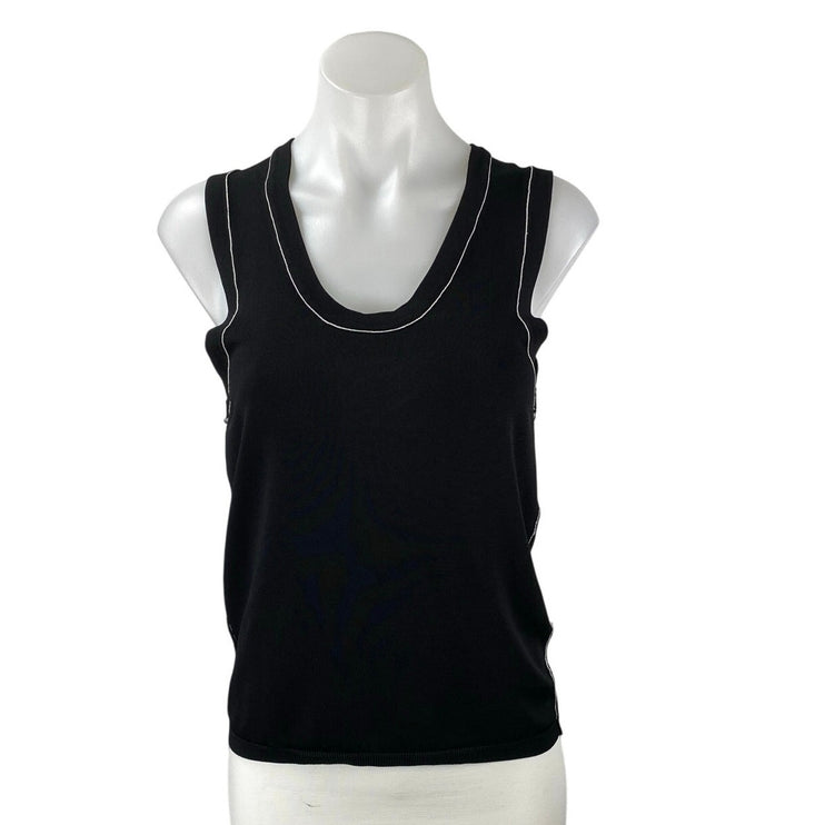 Zara Women's Black Scoop Neck Sleeveless Basic Cami Camisole Tank Top Size XL