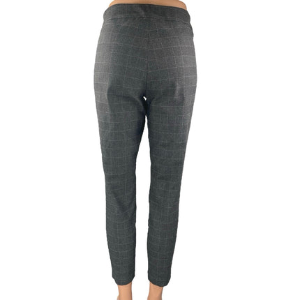Nanette Lepore Women's Gray Plaid High Waisted Tapered Trousers Pants Size 6