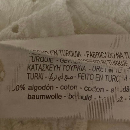 Zara White Floral Embroidered Eyelet Long Bell Sleeve Henley Shirt Blouse Top M