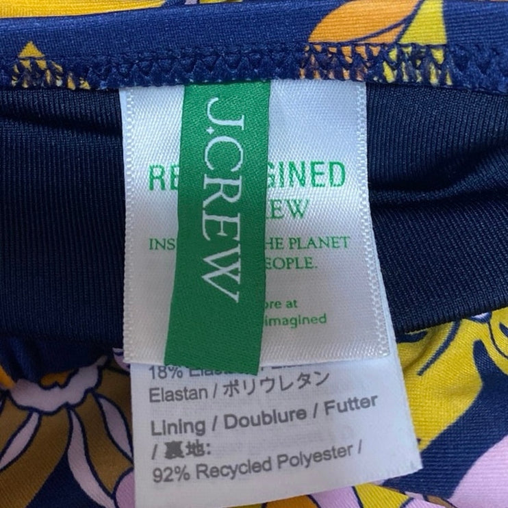 J.Crew Multicolor Floral Cutout One Shoulder One Piece Swimsuit Swimwear Size 6