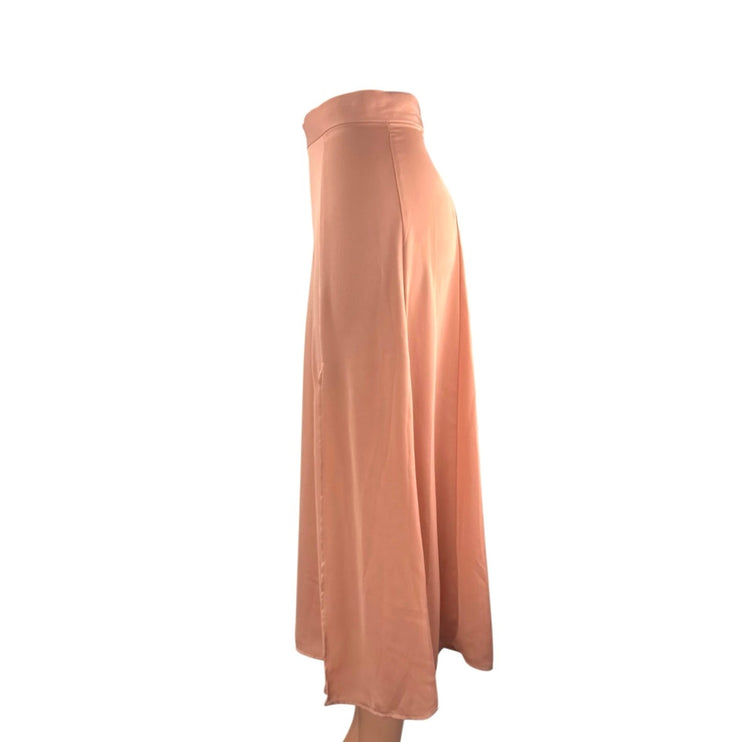 Resa Rachel Women's Side Slit Minimalist High Waisted Maxi Flare A-Line Skirt XS