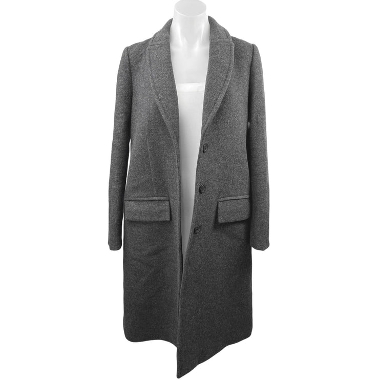 Madewell Alonzo Grey Wool Boucle Long Button Pockets Trench Over Coat Jacket 2