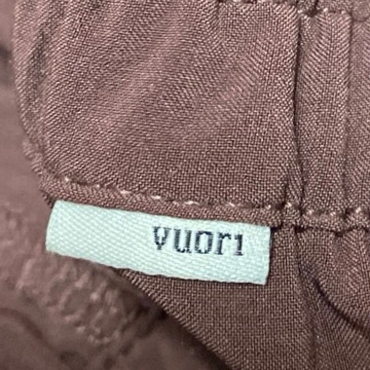 Vuori Women's Brown High Waisted Elastic Waist Tapered Trousers Joggers Pants L