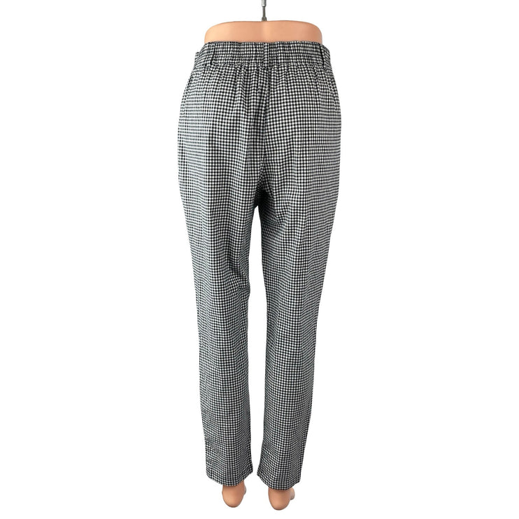 Urban Outfitters Womens Gingham Check Plaid Loose Tapered Trousers Dress Pants S