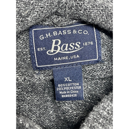 G.H Bass & Co. Men's Gray Long Sleeve Hooded Hoodie Sweatshirt Sweater Top Sz XL