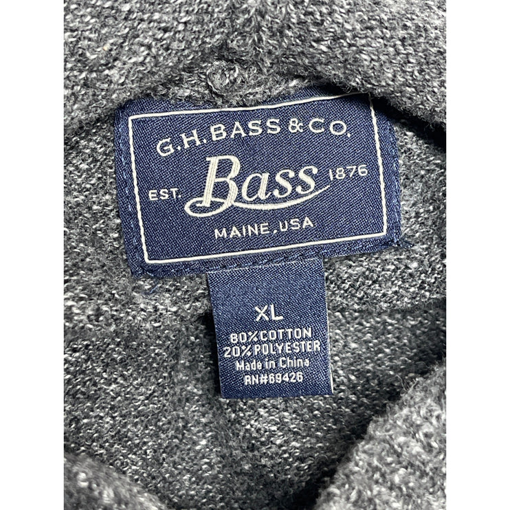 G.H Bass & Co. Men's Gray Long Sleeve Hooded Hoodie Sweatshirt Sweater Top Sz XL