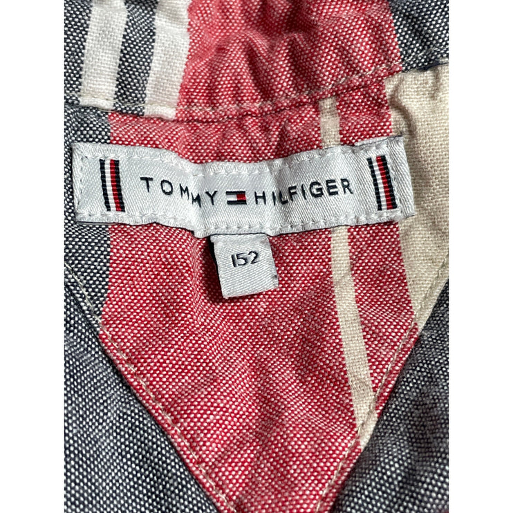 Tommy Hilfiger Kids Girls Multicolor Striped Collar Mini Flare Shirt Dress US 12
