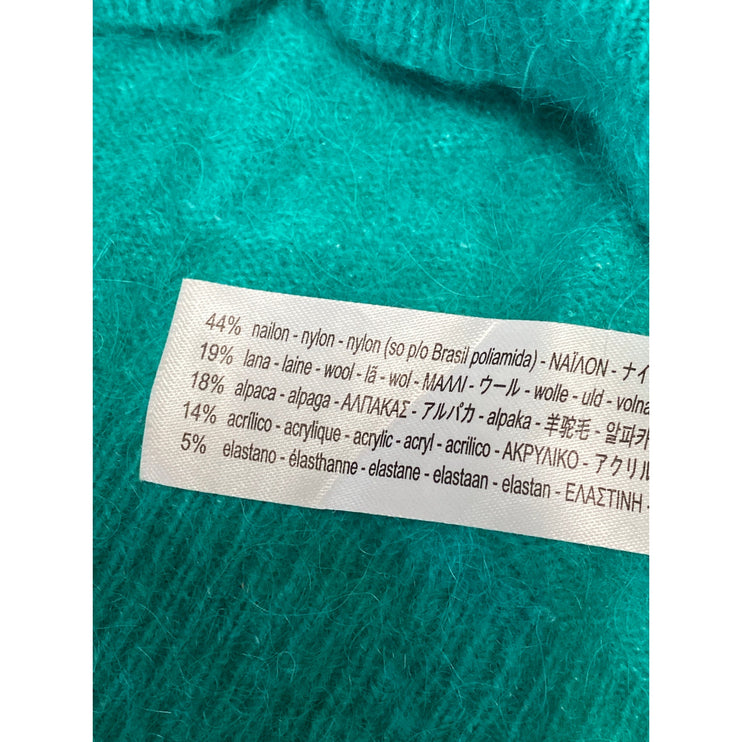 Zara Women's Teal Blue Long Sleeve Crew Neck Knit Sweatshirt Sweater Top Size M