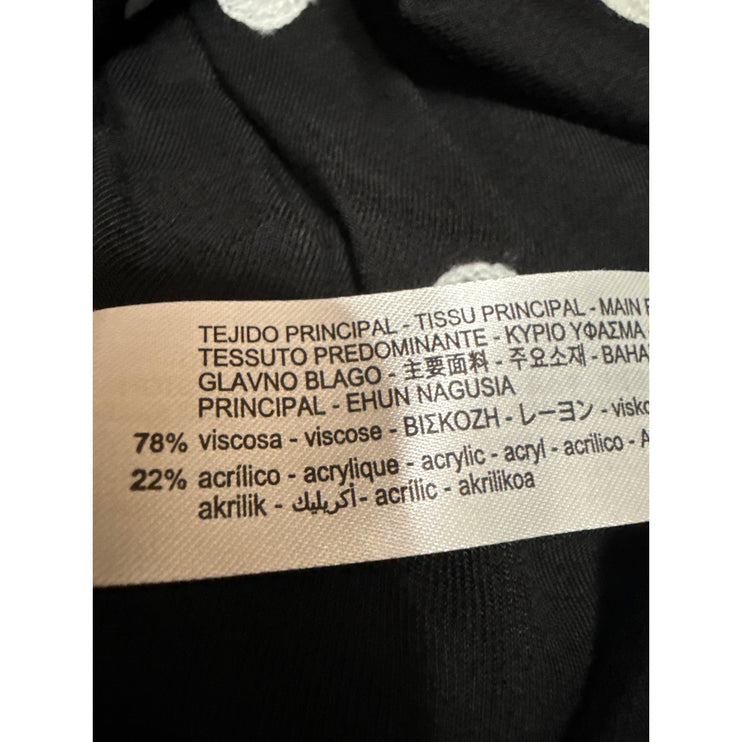 Zara Black Embroidered Polka Dot V-Neck Long Sleeve Mini A-Line Dress Size XS