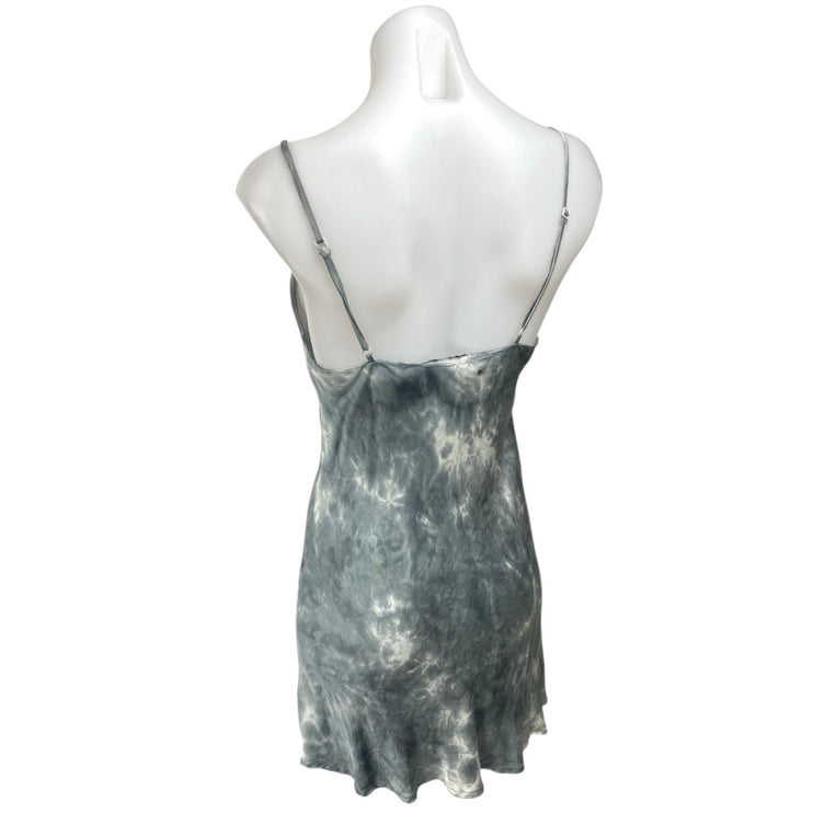 Olivaceous Gray Tie Dye Sleeveless Cowl Neck Cami Camisole Mini Tank Dress Sz M