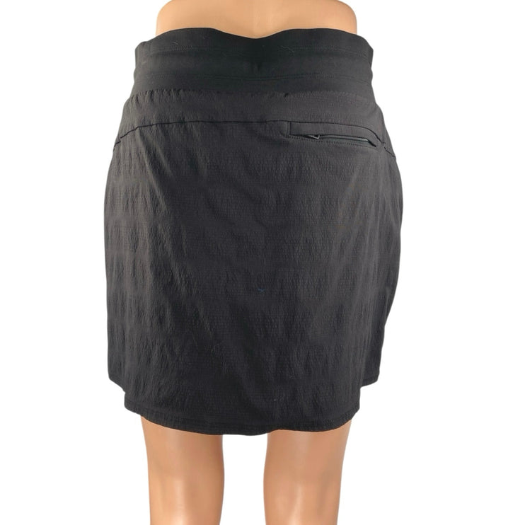 Athleta Women's Black High Waist Drawstring Mini Straight Pencil Skirt Skort 2