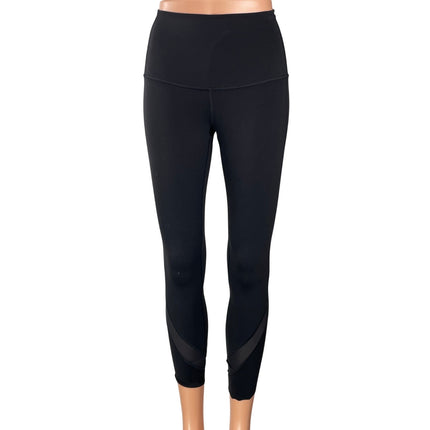 Lululemon Women's Black High Rise Cropped Yoga Athletic Leggings Pants Size S