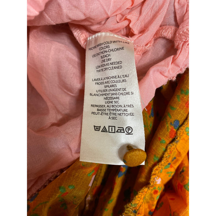 Anthropologie Tiered & True Multicolor Floral Colorblock V Neck Maxi Dress XXS
