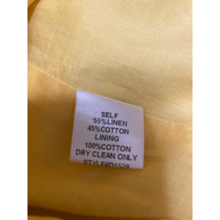 Re: Named Yellow Linen Sleeveless Front Tie Cami Skater A Line Mini Dress Size M