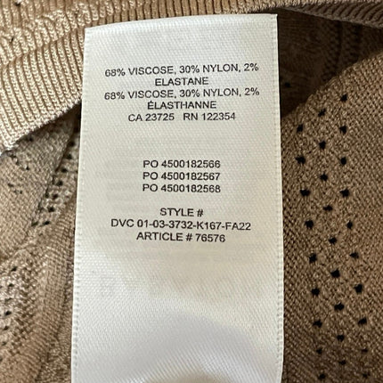 Aritzia Babaton Womens Brown Sleeveless Eyelet Crop Sweater Tank Vest Top Size M
