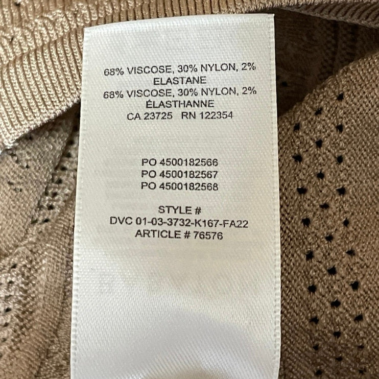 Aritzia Babaton Womens Brown Sleeveless Eyelet Crop Sweater Tank Vest Top Size M