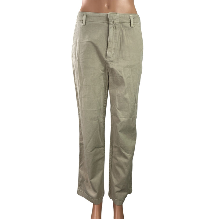 GAP Women's Beige High Rise Casual Relaxed Straight Chino Khaki Trouser Pants 4P