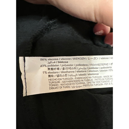 Zara Women's Black Long Sleeve V Neck Twist Front Wrap Mini Shirt Dress Size XS