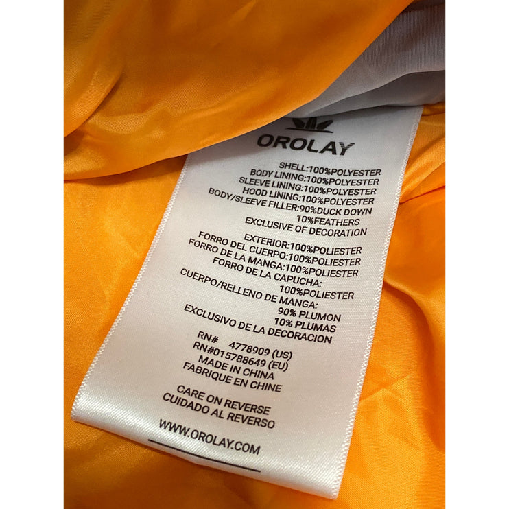 Orolay Women's Gray Full Zip Hooded Thickened Down Puffer Coat Jacket Size XL