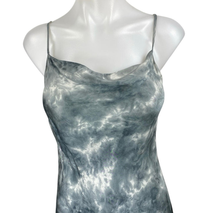Olivaceous Gray Tie Dye Sleeveless Cowl Neck Cami Camisole Mini Tank Dress Sz M