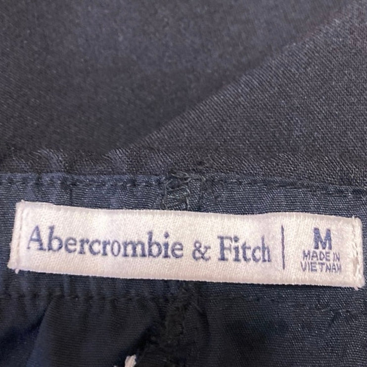 Abercrombie & Fitch Black High Waist Side Zip Mini Wrap A-Line Skirt Size M