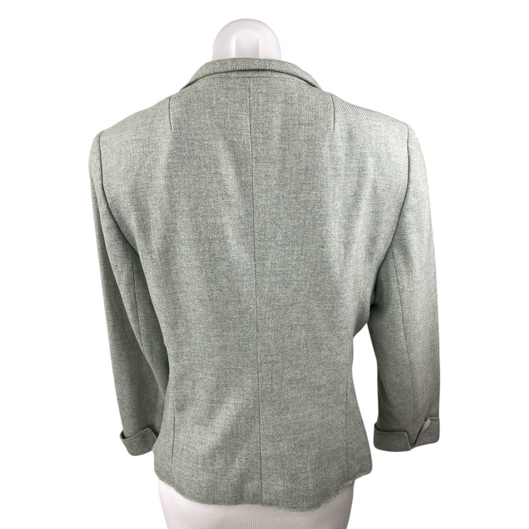 Akris 100% Cashmere Gray Long Sleeve Collar Button Blazer Coat Jacket Size 12