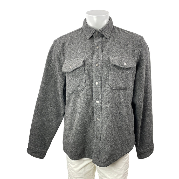 L.L. Bean x Todd Snyder Men's Gray Wool Button Down Shirt Jacket Shacket Size L