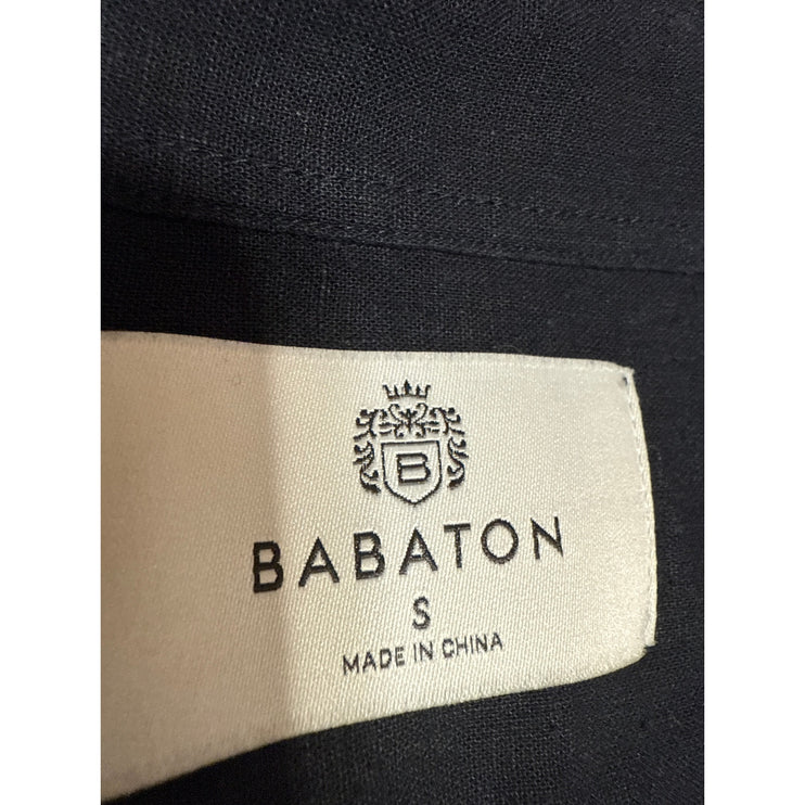 Aritzia Babaton Women's Black Linen Long Sleeve Button Down Shirt Top Size S