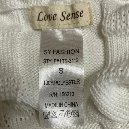 Love Series White Ruched Drape Knit Stretch Midi Bodycon 2 in 1 Dress Size S