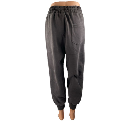 Dear Xiuer Women's Gray New York Drawstring Tapered Athletic Sweat Pants Size L