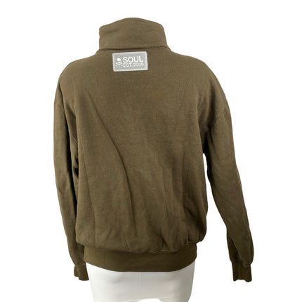 Soul Cycle Women's Olive Green GWCH Fleece Long Sleeve Half Zip Sweatshirt Sz S