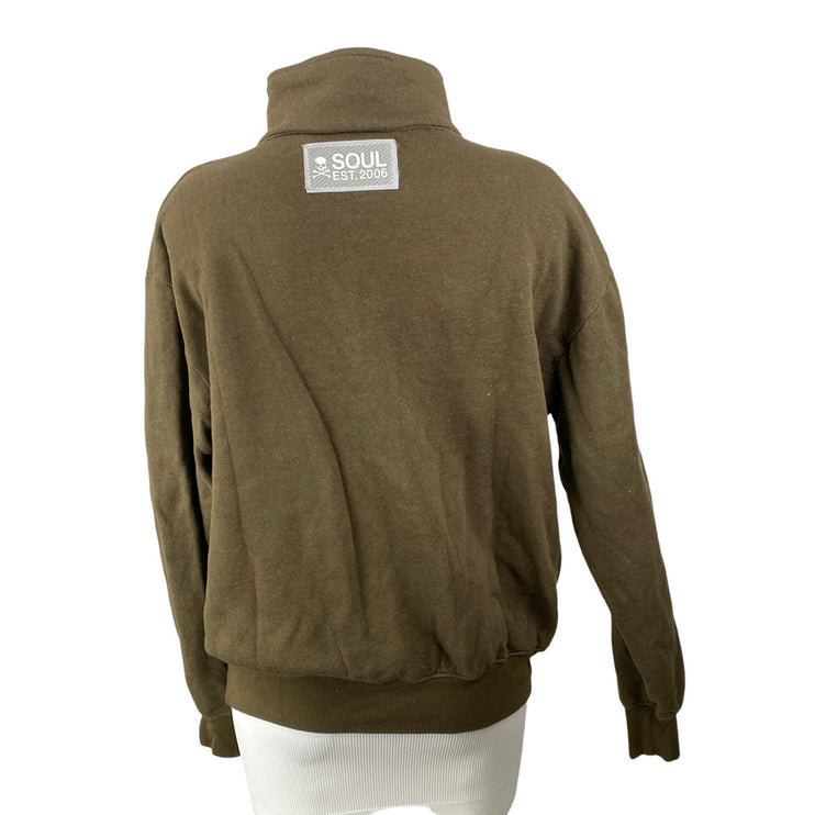 Soul Cycle Women's Olive Green GWCH Fleece Long Sleeve Half Zip Sweatshirt Sz S