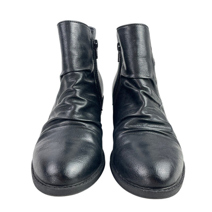 Baretraps Mackenzie Women's Faux Leather Ruched Slip On Block Heel Ankle Boots 8