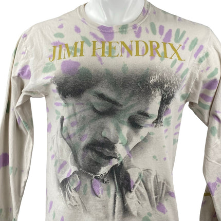 Authentic Hendrix Men's Beige Jimi Hendrix Tie Dye Long Sleeve T Shirt Tee Top M
