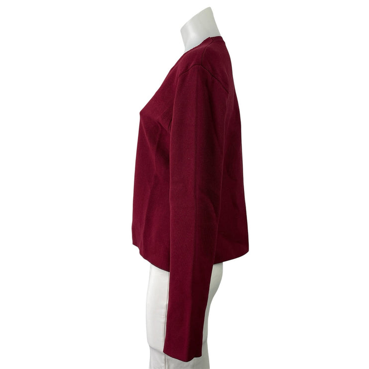 Fashion Womens Red V-neck Oversized Buttons Long Sleeve Cardigan Sweater Size M