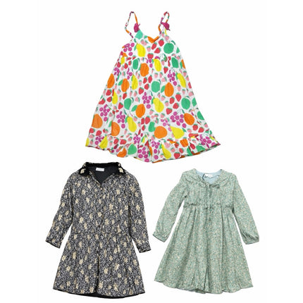 Set of 3 Kids Girls Boden Zara Floral Strawberry Long Sleeve Dress Size 9-10Y