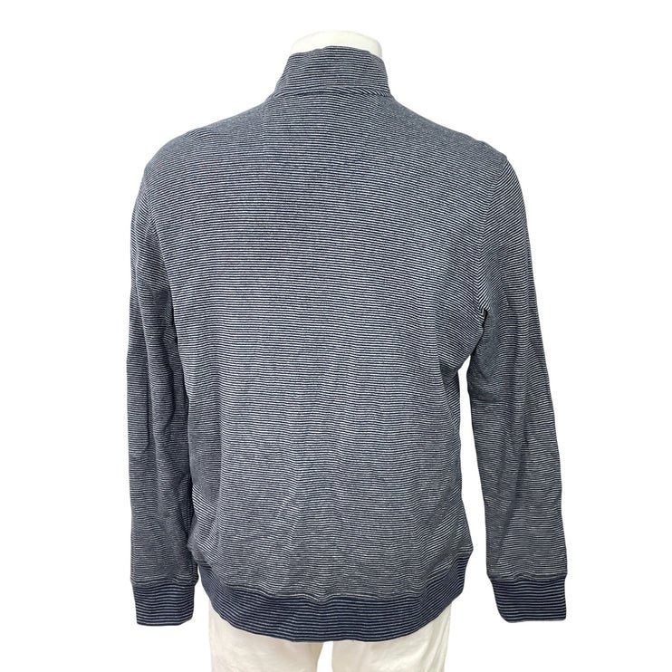 Robert Graham Men's Navy Blue Striped Knit Long Sleeve Full Zip Jacket Size L