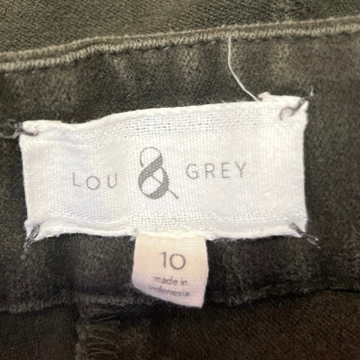Lou & Grey Women's Olive Green High Waist Zip Hem Skinny Ankle Trouser Pants 10