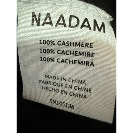 Naadam Women's Black 100% Cashmere Ribbed Knit Long Sleeve Sweater Top Size L