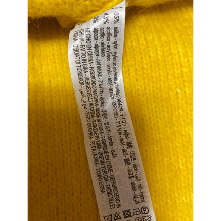 Zara Women's Yellow Long Sleeve Knit Alpaca Button Up Cardigan Sweater Top Sz M