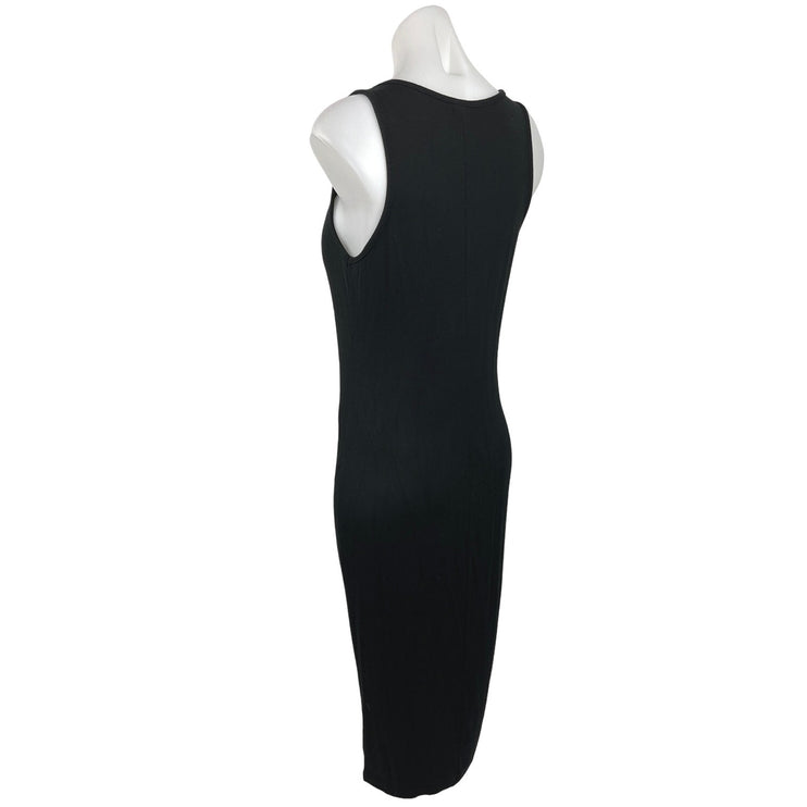 L'Agence Black Scoop Neck Sleeveless Knit Stretch Midi Tank Dress Size M