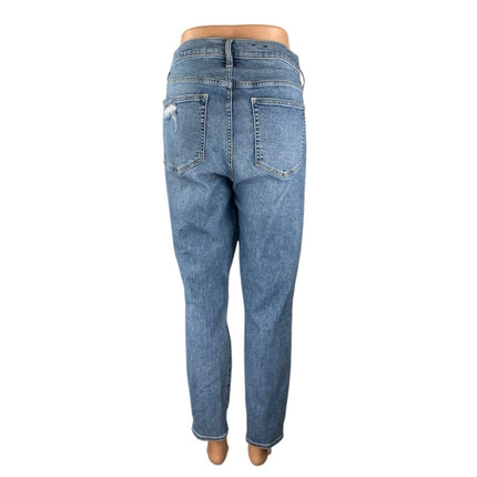 Gap True Skinny Mid Rise Women's Blue Distressed Ankle Denim Jeans Size 33