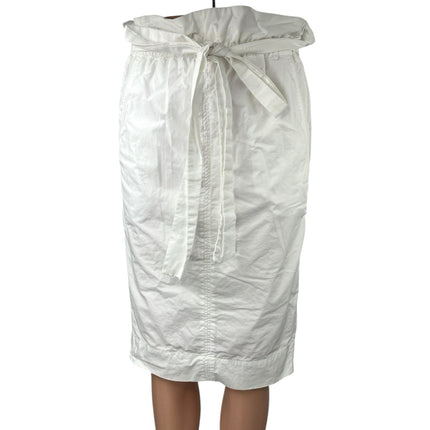 Aritzia Wilfred Le Fou Maryvonne White Straight Pencil Belted Paperbag Skirt XXS