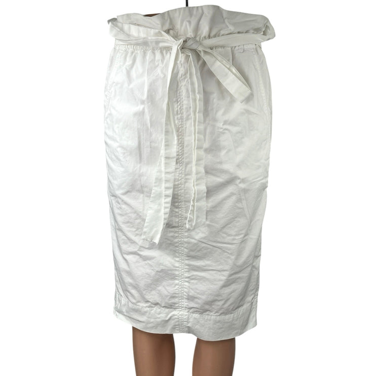 Aritzia Wilfred Le Fou Maryvonne White Straight Pencil Belted Paperbag Skirt XXS