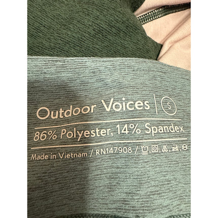 Outdoor Voices Women's Green Colorblock Yoga Workout Athletic Leggings Pants S
