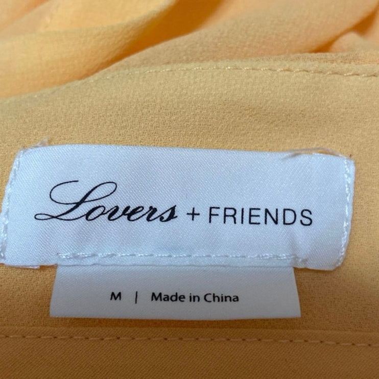 Lovers + Friends Valeria Yellow Sheer Beach Swim Cover Up Matching Set Size M