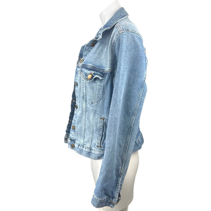 H&M Women's Blue Collared Long Sleeve Button Down Overshirt Denim Coat Jacket M