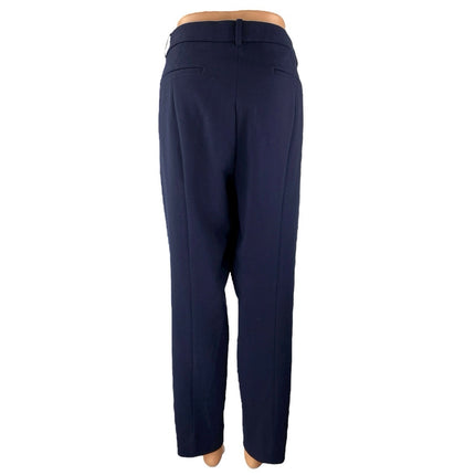 J.Crew Cameron Women's Navy Blue High Rise Straight Trousers Dress Pants Size 14