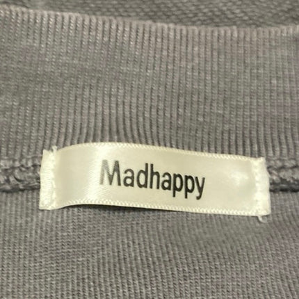 Madhappy Women's Charcoal Gray Spellout Logo Long Sleeve Sweatshirt Top Size L