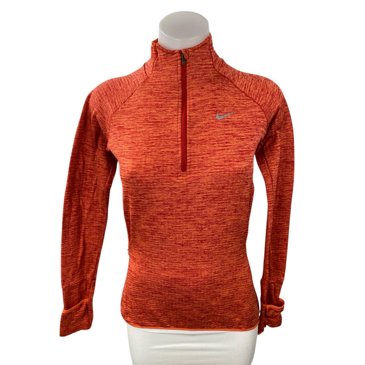 Nike Element Sphere Half Zip Womens Coral Dri Fit Long Sleeve Athletic Shirt XS